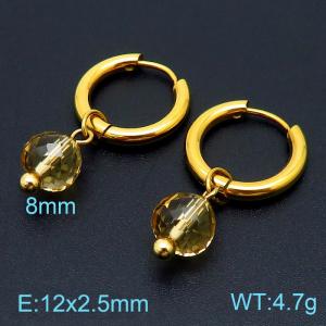 ing style high-grade net red stainless steel women's crystal earrings - KE105629-Z