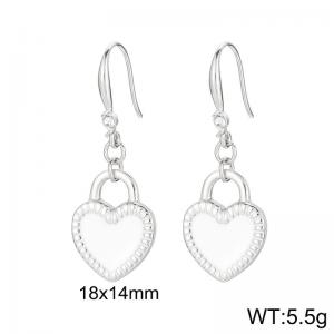 Korean Drop Glue White Heart-shaped Ear Hook Stainless Steel Earrings Women - KE105823-Z