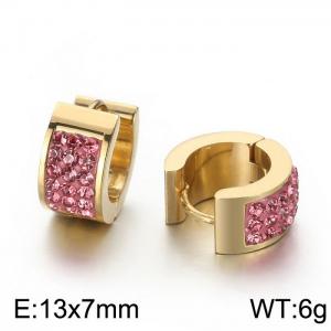Titanium steel earrings with drill stainless steel personalized earrings - KE108262-TGD