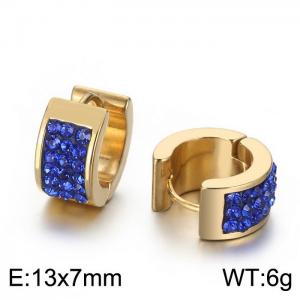 Titanium steel earrings with drill stainless steel personalized earrings - KE108263-TGD