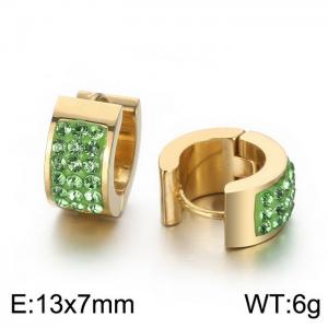 Titanium steel earrings with drill stainless steel personalized earrings - KE108265-TGD