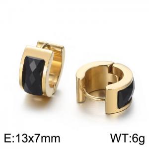 Titanium steel earrings with drill stainless steel personalized earrings - KE108283-TGD