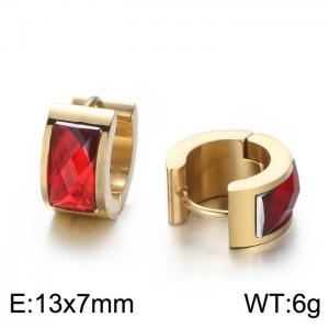 Titanium steel earrings with drill stainless steel personalized earrings - KE108284-TGD