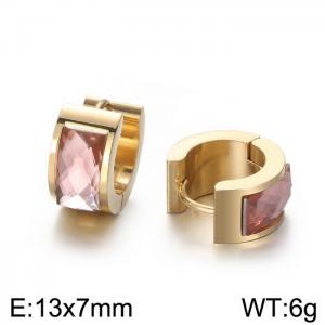 Titanium steel earrings with drill stainless steel personalized earrings - KE108288-TGD