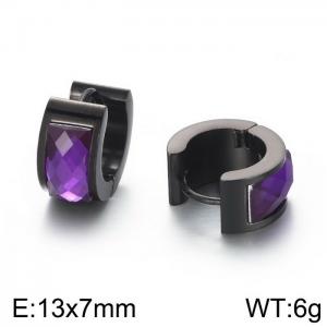 Titanium steel earrings with drill stainless steel personalized earrings - KE108296-TGD