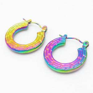SS Colorful Plating Earring - KE108338-LM