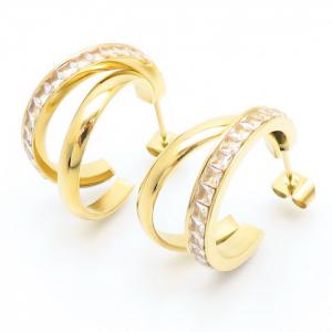 Stainless Steel Stone&Crystal Earring - KE108503-HM