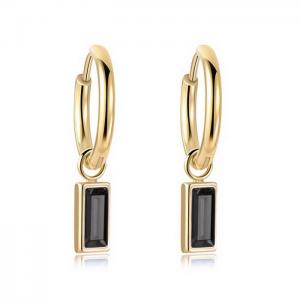 Stainless Steel Stone&Crystal Earring - KE108747-WGYC