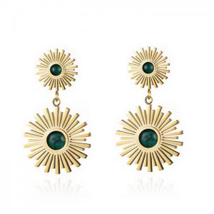 Stainless Steel Stone&Crystal Earring - KE108756-WGYC