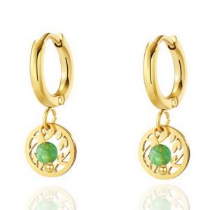 Stainless Steel Stone&Crystal Earring - KE108759-WGYC