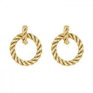 SS Gold-Plating Earring - KE108760-WGYC