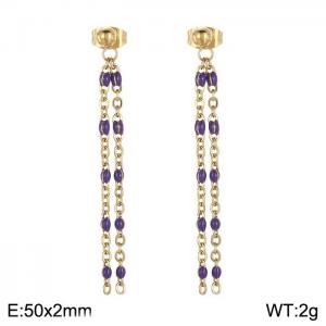 Fashionable long tassel earrings - KE109169-Z