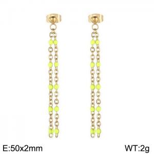 Fashionable long tassel earrings - KE109170-Z
