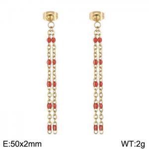 Fashionable long tassel earrings - KE109172-Z