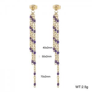 Fashionable long tassel earrings - KE109185-Z