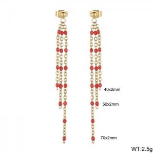 Fashionable long tassel earrings - KE109193-Z