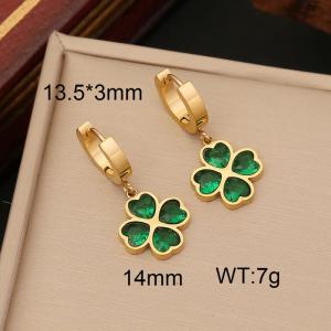 Stainless Steel Stone&Crystal Earring - KE109198-WGJL