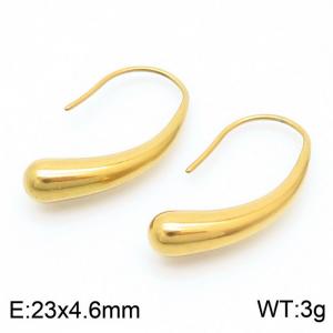 Gold stainless steel drop earrings - KE109200-KFC