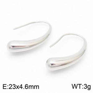 Silver stainless steel drop earrings - KE109202-KFC