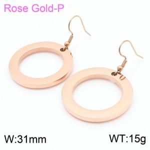 Simple and fashionable rose gold titanium steel earrings - KE109203-ZC