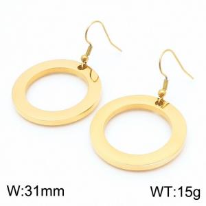 Simple and fashionable gold titanium steel earrings - KE109204-ZC
