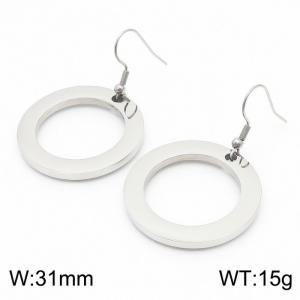 Simple and fashionable steel color titanium steel earrings - KE109205-ZC