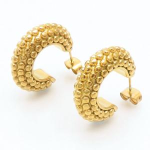 Gold Color Stainless Steel Octopus Legs Hoop Earrings - KE109222-MI