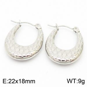 Stainless steel snake skin texture U-shaped earrings - KE109344-LO
