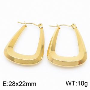 Stainless steel three-dimensional design U-shaped gold earrings - KE109348-LO