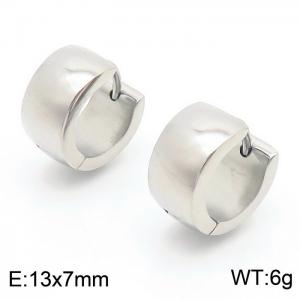 Stainless Steel Chunky Huggie Earrings - KE109371-XY