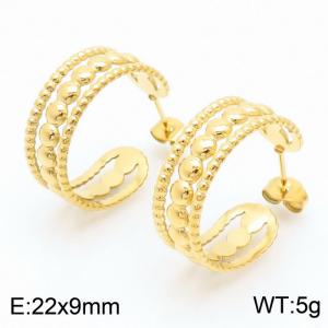 Fashion Special Stainless Steel Earring for Women Color Gold - KE109391-KFC