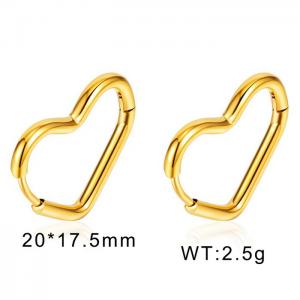 Stainless steel simple and irregular heart shaped fashionable gold earrings - KE109418-WGTY