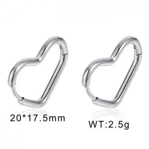 Stainless steel simple and irregular heart shaped fashionable silver earrings - KE109419-WGTY