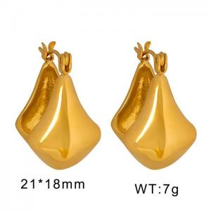 Gold Plated Dangle Earrings Hypoallergenic Stainless Steel Women's Earrings - KE109457-WGML