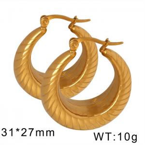 Gold Plated Stainless Steel Chunky Hoops Earrings Gold Hoops for WomenFor Women - KE109462-WGML