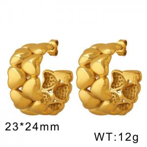 Gold Plated Open Hoop Earrings Gold Dangle Earrings For Women - KE109464-WGML