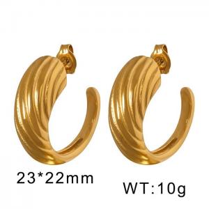 Gold Plated Chunky Open Hoop Earrings Gold Hypoallergenic Thick Stainless Steel Hoop Earrings For Women - KE109474-WGML
