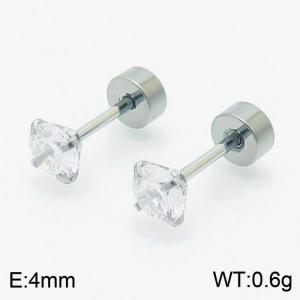 Fashion Jewelry CZ Crystal Stud Earrings Stainless Steel Earrings For Women - KE109503-WGJJ