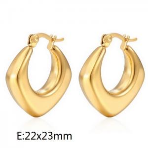 Inspired Stainless Steel Gold-plated Chunky Hoop Earring Jewelry Women - KE109504-WGMW