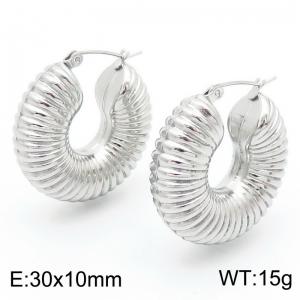 Fashion Exaggerated Jewelry Stainless Steel Antique Geometric Tube Round Hoop Earring - KE109515-WGMW