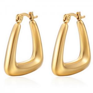 French Minimalist Jewelry Gold-Plated Stainless Steel Thick Geometric Hoop Earrings - KE109522-WGMW
