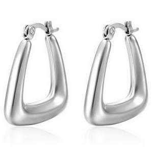 French Minimalist Jewelry Stainless Steel Thick Geometric Hoop Earrings For Women - KE109523-WGMW