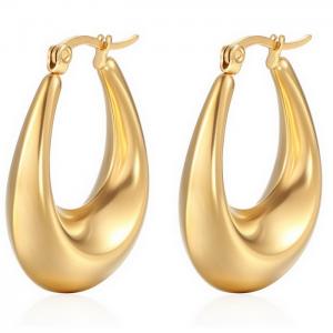 Huggie Girls Hypoallergenic Geometric 18k Gold Stainless Steel Chunky Hoop Earrings - KE109524-WGMW