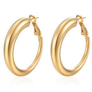 Wholesale Geometric Earring 18k Gold-Plated Stainless Steel Wire Hoop Dangle Earrings - KE109526-WGMW