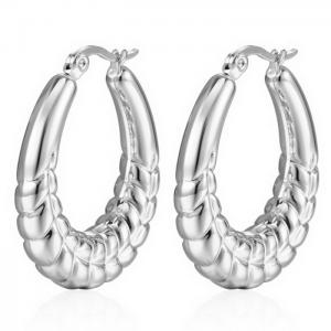 Bridal Engagement Wedding Earring Stainless Steel Hoop Earrings - KE109531-WGMW
