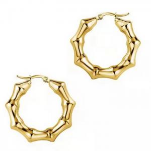 Fashion 18k Gold Stainless Steel Bamboo Hollow Earrings Simple Bone-shaped Earrings - KE109542-WGMW