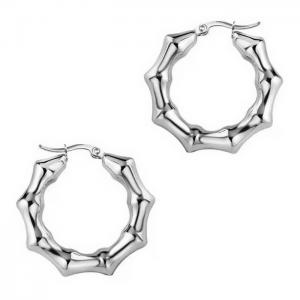 Fashion Stainless Steel Bamboo Hollow Earrings Simple Bone-shaped Earrings - KE109543-WGMW