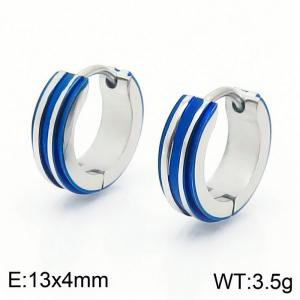 13 * 4mm curved stripe ear buckle, stainless steel male and female earring - KE109638-XY