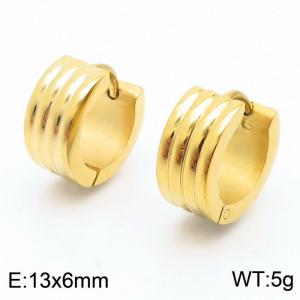 13 *7mm curved stripe ear buckle, stainless steel male and female earring - KE109662-XY