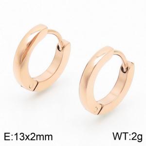 Women Casual Rose-Gold Stainless Steel Semi-Circle Earrings - KE109709-KFC